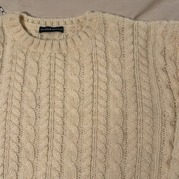 Brandy Melville ivory cable knit sweater - Picture 4 of 4